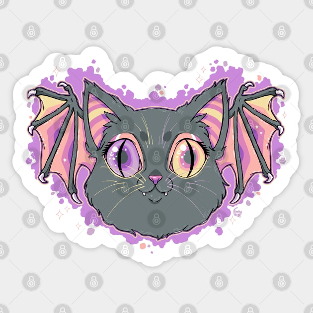 Cat Bat Sticker by DajonAcevedo